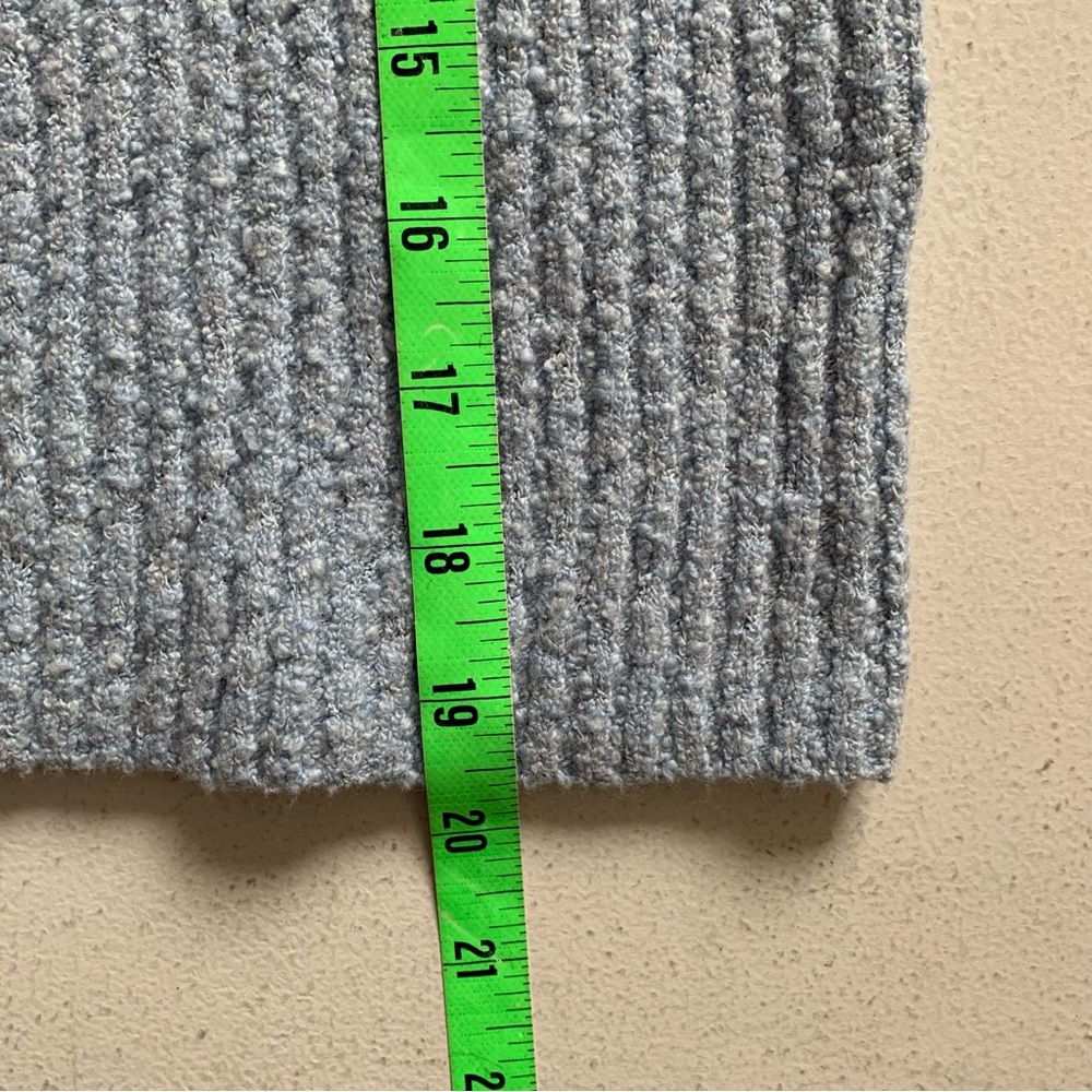 Madewell Blue Boucle-Knit Crewneck Sweater Tee Size XS Light NWT - Picture 14 of 14